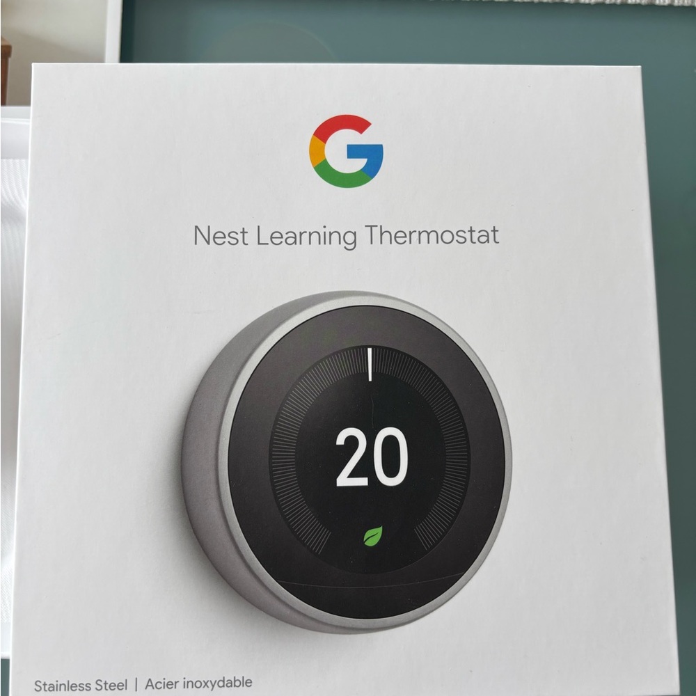 Google Nest Learning Thermostat - Black and Silver 3rd Gen